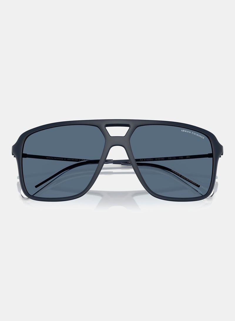 ارماني اكسشينج نظارة شمسية بإطار كامل بايلوت 4150SU, 59, 8181, 80 - Image 4